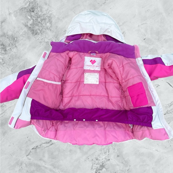 OBERMEYER GIRLS I-GROW SIZE 5 Hey Sunshine WINTER SKI COAT JACKET HOODED - Picture 2 of 8